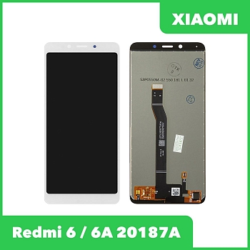 LCD дисплей для Xiaomi Redmi 6, 6A в сборе с тачскрином (белый)
