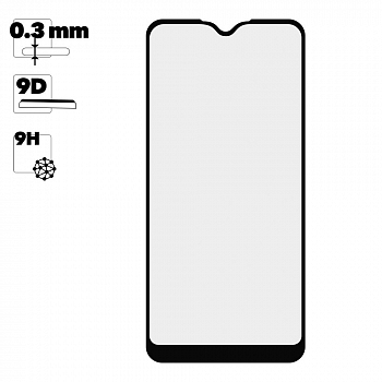 Защитное стекло для Samsung Galaxy A01 2020 (A015F) Edge To Edge 9H Glass Shield 9D 0, 3 мм (желтая подложка)
