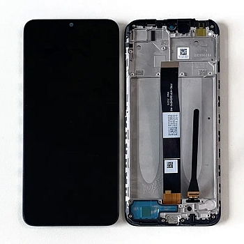 Дисплей (экран в сборе) для телефона Xiaomi Redmi 9A, 9C, 10A в рамке (черный) 100%
