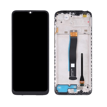 Дисплей для Xiaomi Poco C40 в рамке + тачскрин (черный) 100%