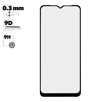 Защитное стекло для Samsung Galaxy A12 9H Glass Shield 9D 0, 3 мм (желтая подложка)