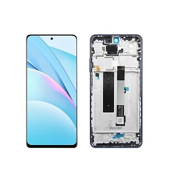 Дисплей Xiaomi Mi 10T Lite 5G (M2007J17G) в рамке (синий)
