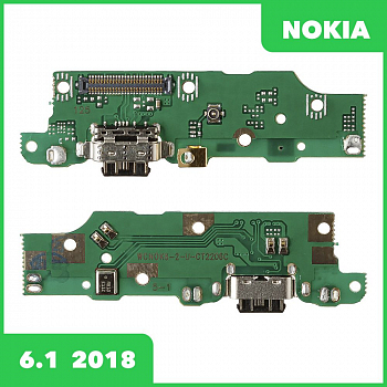 Системный разъем (разъем зарядки) для Nokia 6.1 (2018) c микрофоном