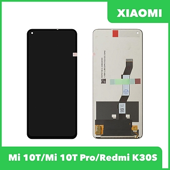 LCD дисплей для Xiaomi Mi 10T, Mi 10T Pro, Redmi K30S в сборе с тачскрином, 100% оригинал (черный)