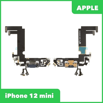 Разъем зарядки для телефона Apple iPhone 12 Mini c микрофоном, синий