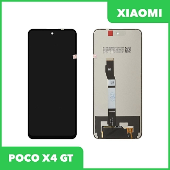 LCD дисплей для Xiaomi POCO X4 GT в сборе с тачскрином, 100% оригинал (черный)