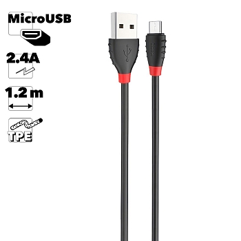 USB кабель Hoco X27 Excellent Charge Data Cable For Micro, 1.2 м, черный